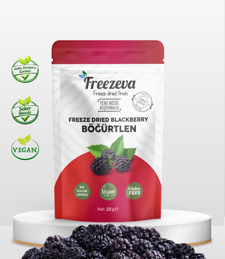 Dondurularak Kurutulmuş Böğürtlen 20 gr - Freeze Dried Böğürtlen Kuru Meyve Cipsi