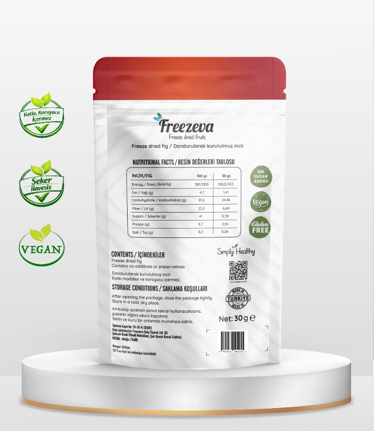 Dondurularak Kurutulmuş Dilim İncir – Freeze Dried İncir- İncir Kuru Meyve Cipsi 30 gr