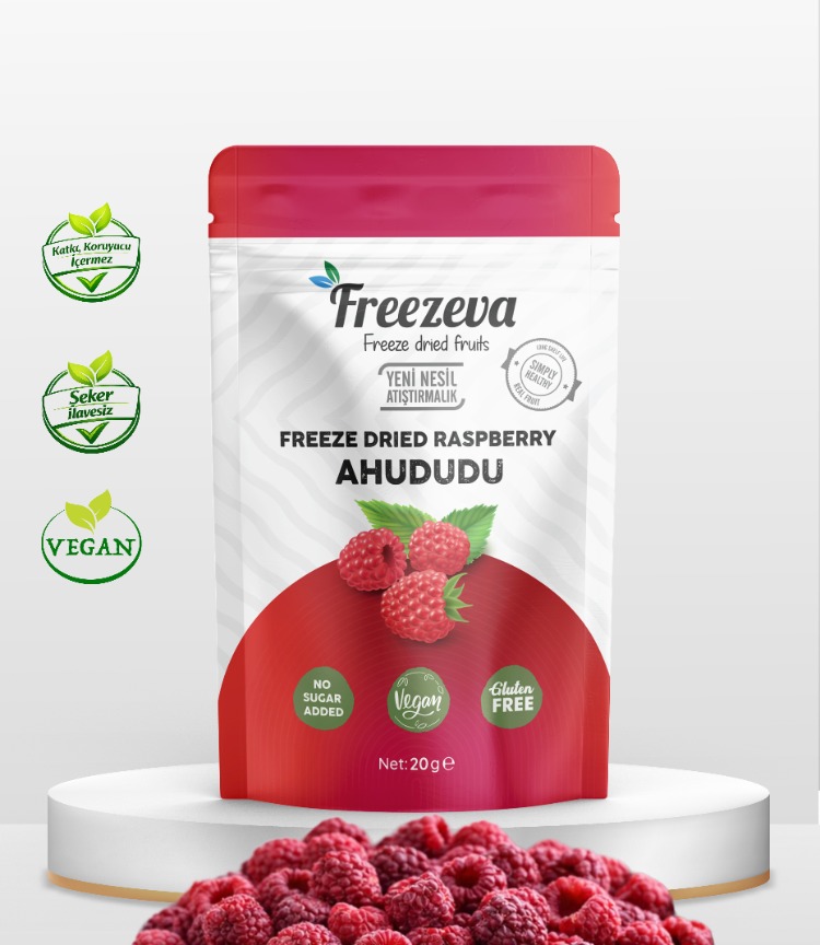 Dondurularak Kurutulmuş Ahududu 20 gr - Freeze Dried Ahududu Kuru Meyve Cipsi