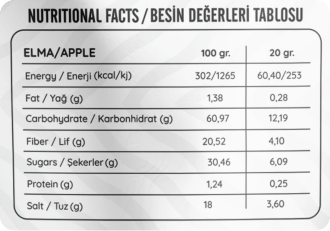Dondurularak Kurutulmuş Elma (Kırmızı) 20 gr - Freeze Dried Elma Kuru Meyve Cipsi