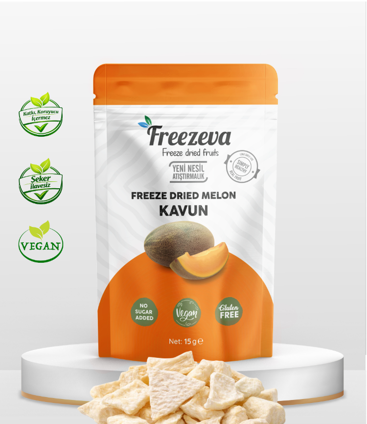 Dondurularak Kurutulmuş Kavun 15 gr – Freeze Dried Kavun- Kavun Kuru Meyve Cipsi
