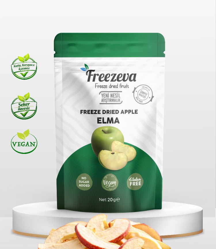 Dondurularak Kurutulmuş Elma (Kırmızı) 20 gr - Freeze Dried Elma Kuru Meyve Cipsi