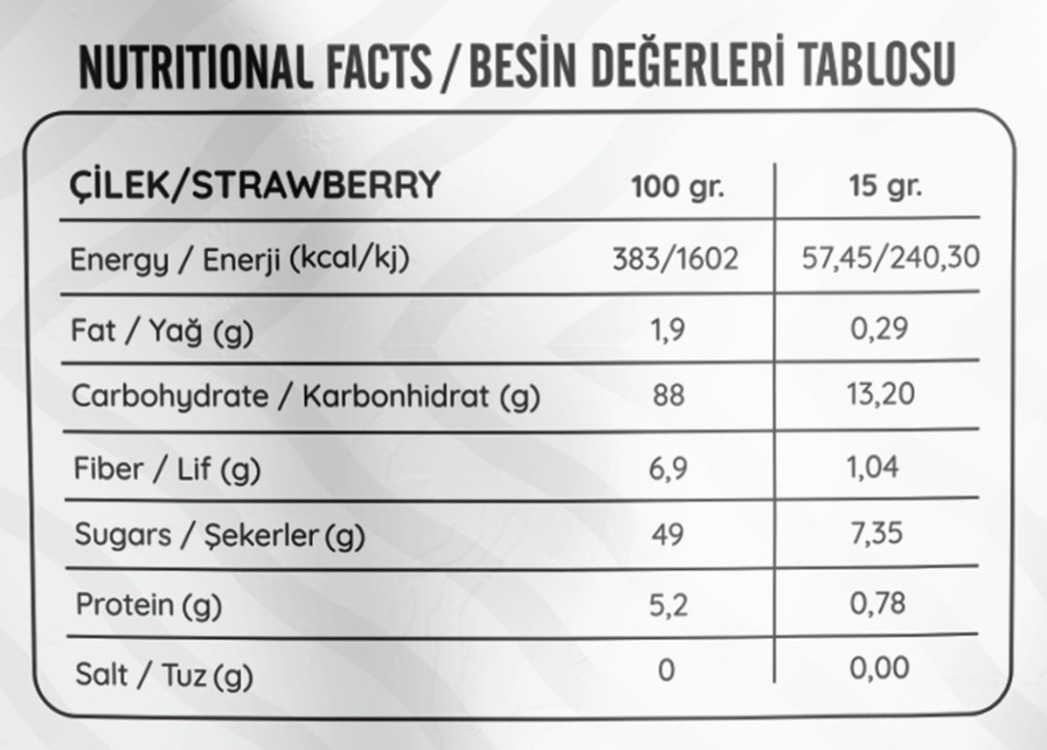 Dondurularak Kurutulmuş Dilim Çilek 15 gr - Freeze Dried Çilek Kuru Meyve Cipsi