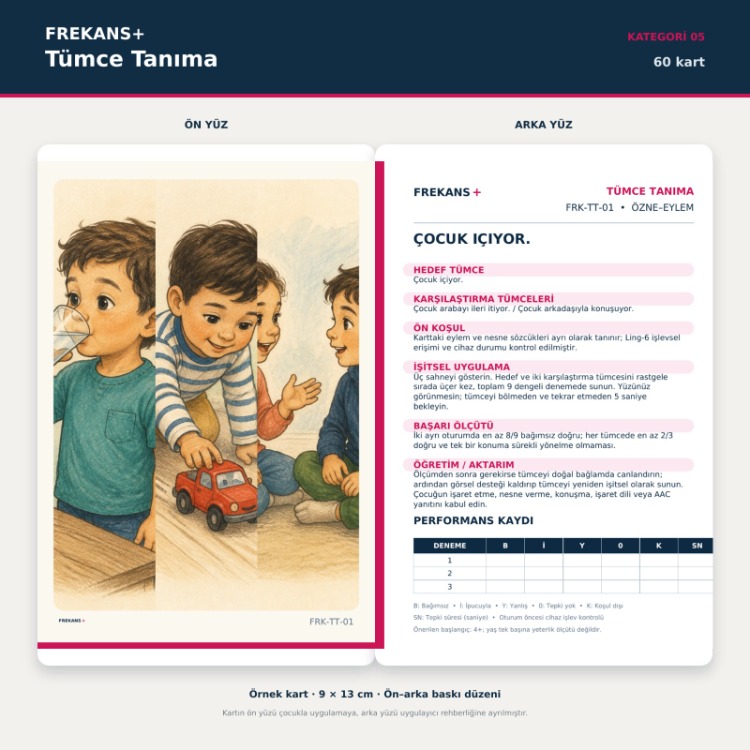 FREKANS+ Tümce Tanıma | 60 Eğitim Kartı