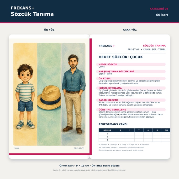FREKANS+ Sözcük Tanıma | 60 Eğitim Kartı
