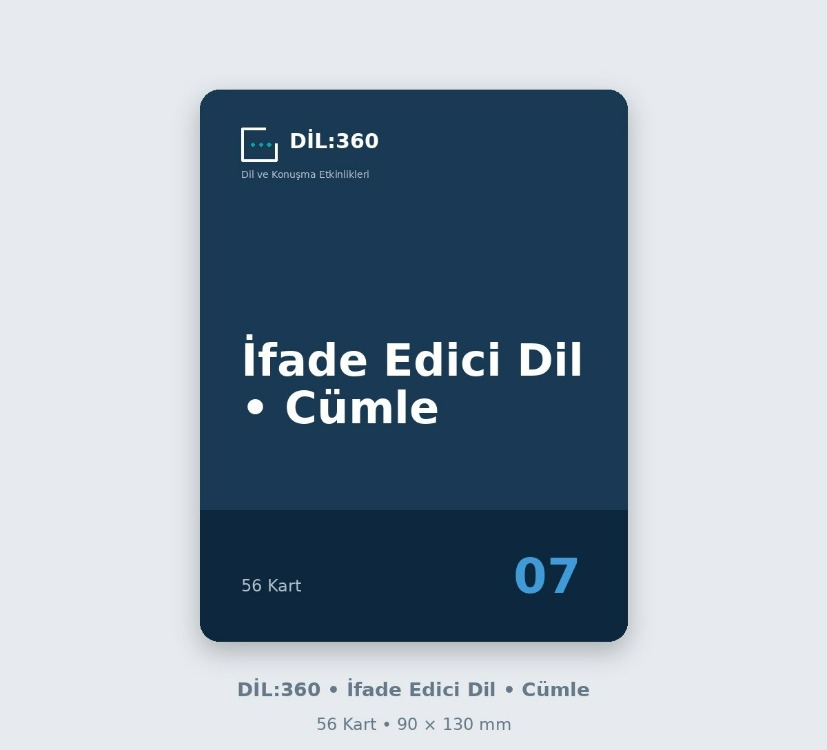 DİL:360 İfade Edici Dil ve Cümle | 56 Eğitim Kartı