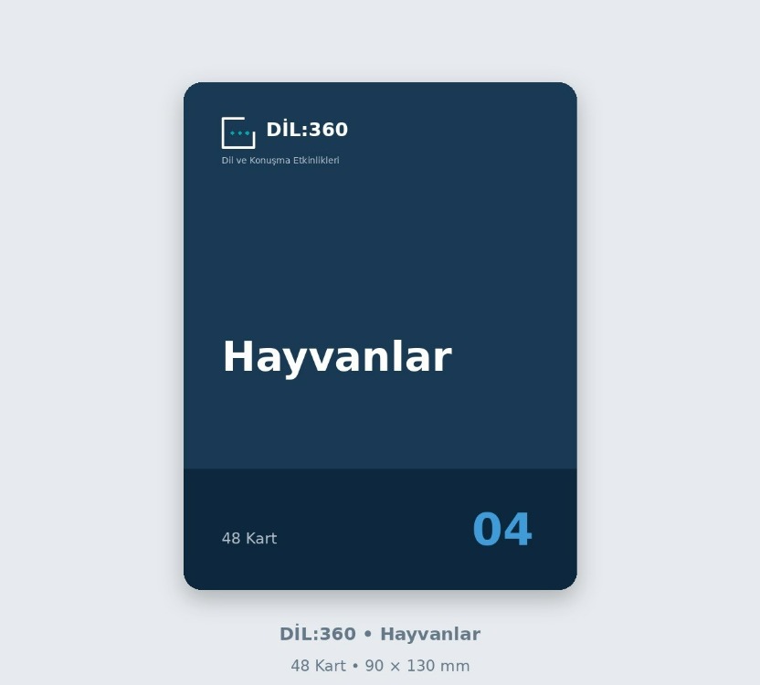 DİL:360 Hayvanlar | 48 Eğitim Kartı