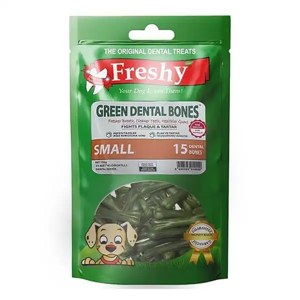 Freshy Green Dental Bones Small Köpek Ödül Kemiği 150gr  - 15li