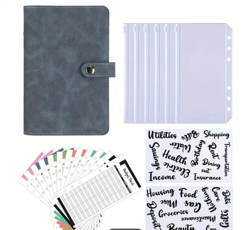 Koyu Mavi A6 Çıtçıtlı Bütçe Planlayıcı 