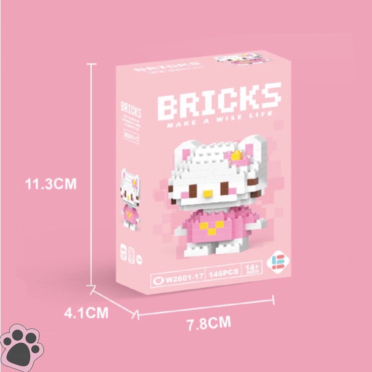 Hello Kitty Bricks Block Seti - PEMBE