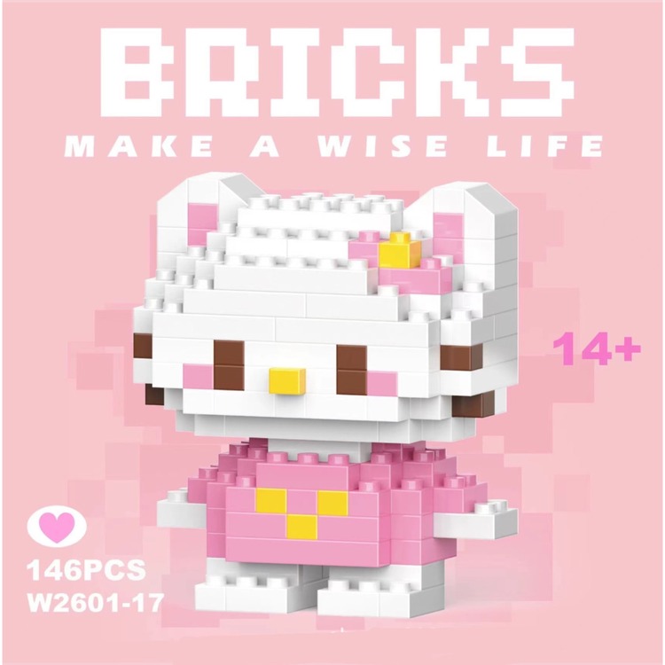 Hello Kitty Bricks Block Seti - PEMBE