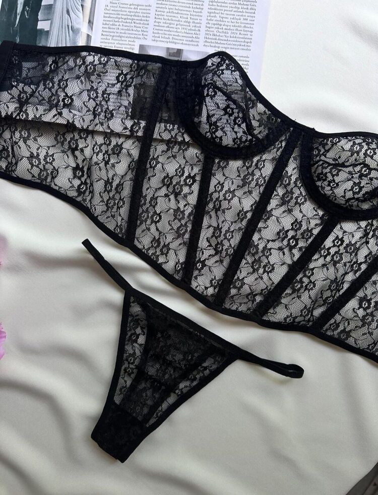 Siyah Kuğu Korse Bralet Takımı