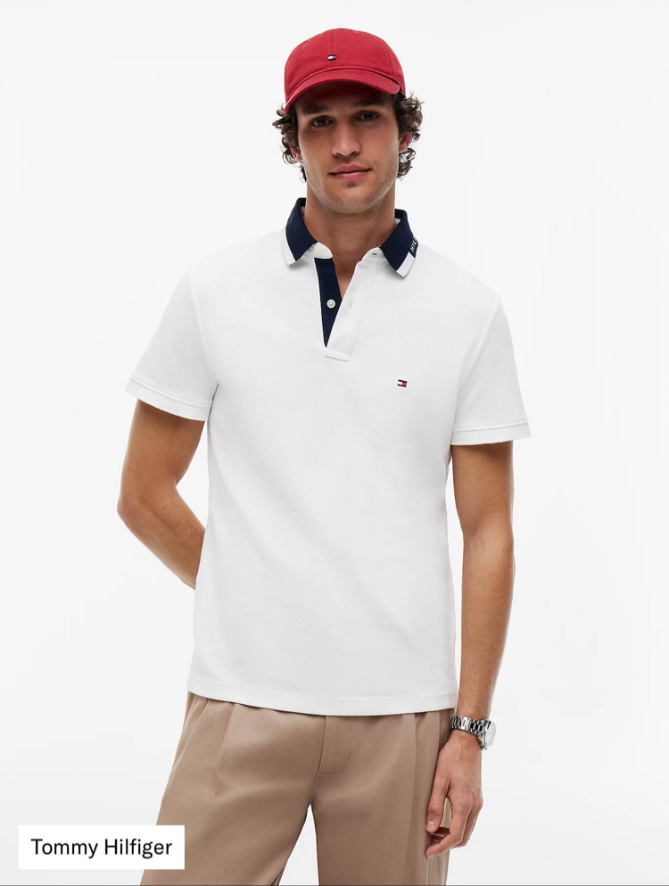 Tommy Hilfiger Erkek Regular Fit Beyaz Polo Yaka Tişört