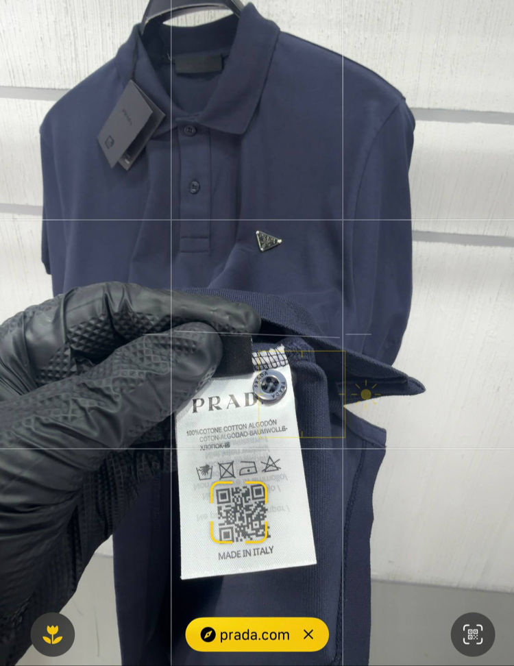 Prada Erkek Regular Fit Lacivert Polo Yaka Tişört