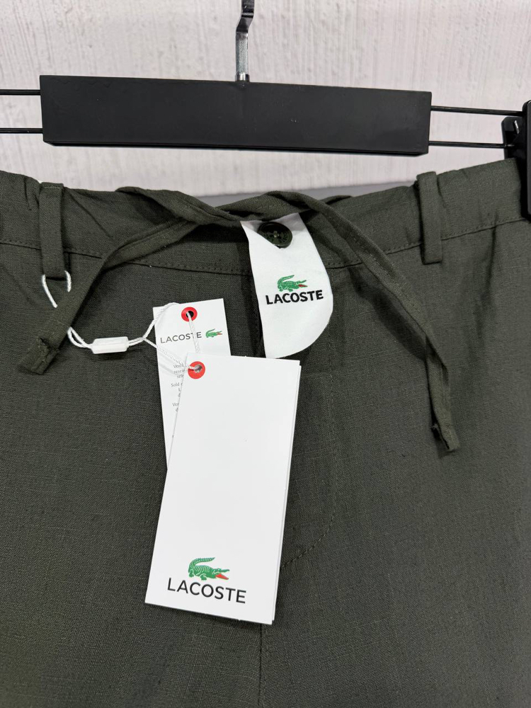 Lacoste Erkek Regular Fit Yeşil Ham Keten Pantolon