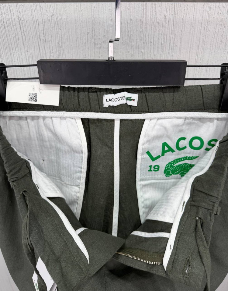 Lacoste Erkek Regular Fit Yeşil Ham Keten Pantolon