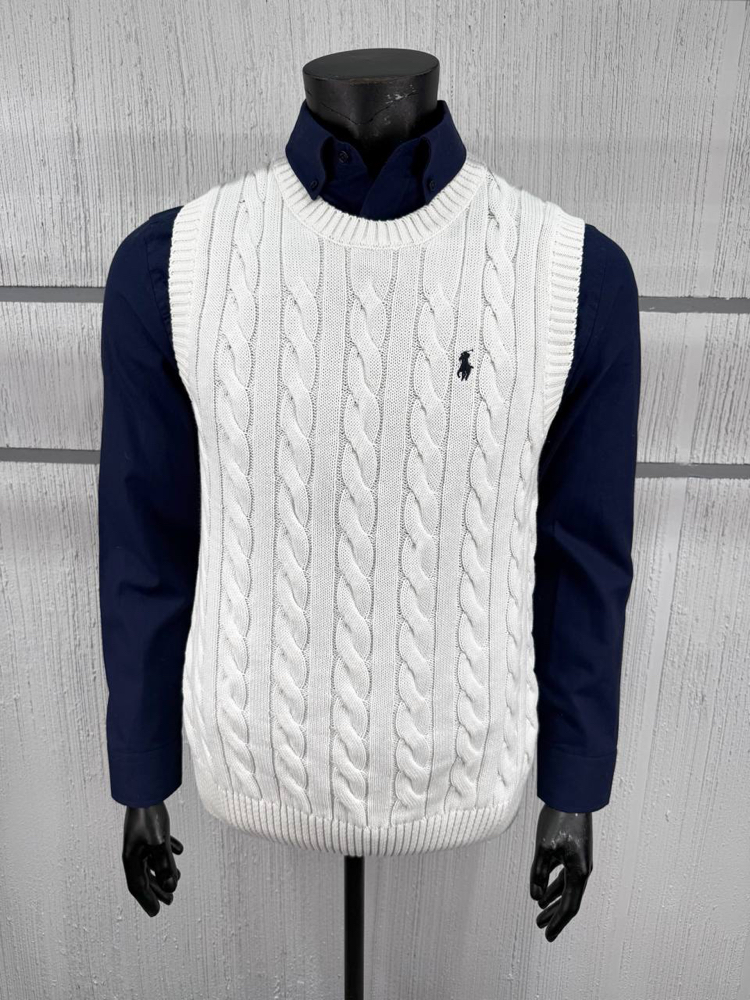 Polo Ralph Lauren Erkek Regular Fit Beyaz Yün Süveter