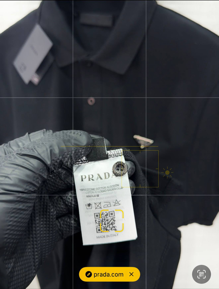 Prada Erkek Regular Fit Siyah Polo Yaka Tişört