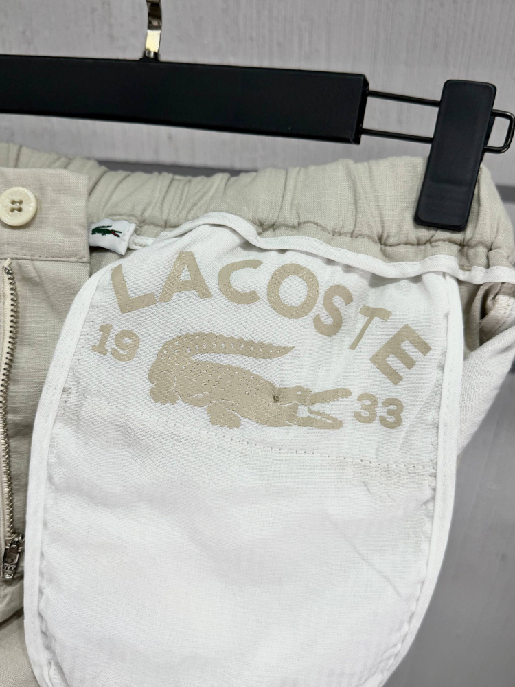 Lacoste Erkek Regular Fit Bej Keten Şort