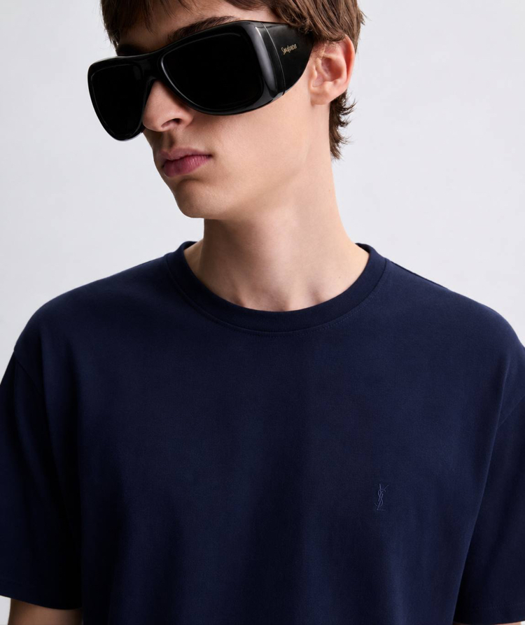 YSL Erkek Regular Fit Lacivert Tişört