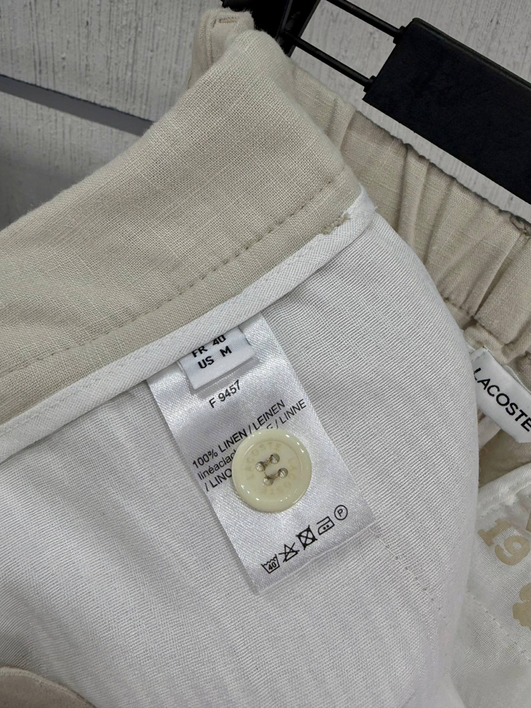 Lacoste Erkek Regular Fit Bej Keten Şort