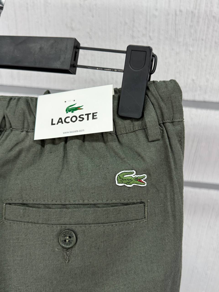 Lacoste Erkek Regular Fit Yeşil Ham Keten Pantolon