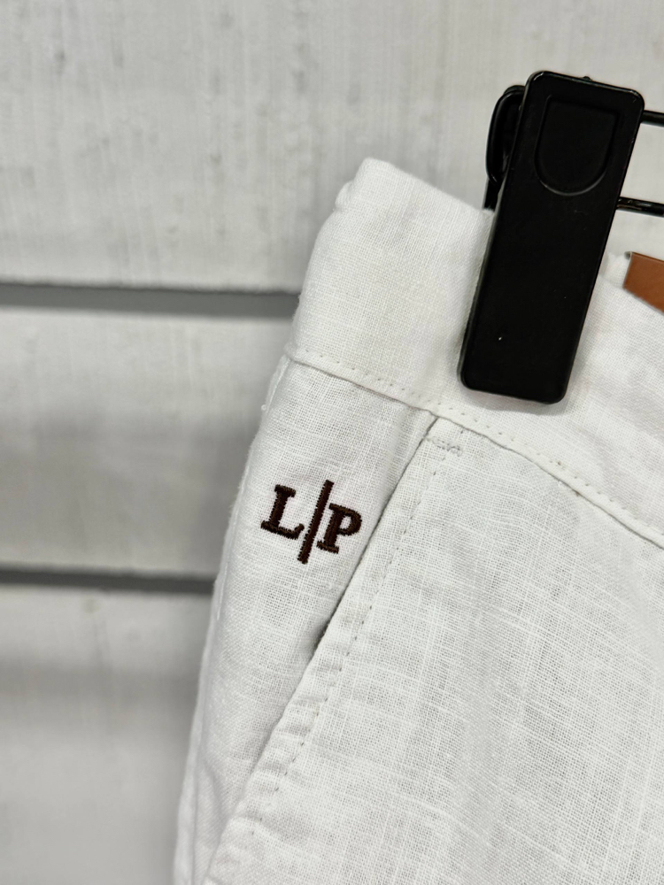 Loro Piana Erkek Regular Fit Beyaz Keten Şort