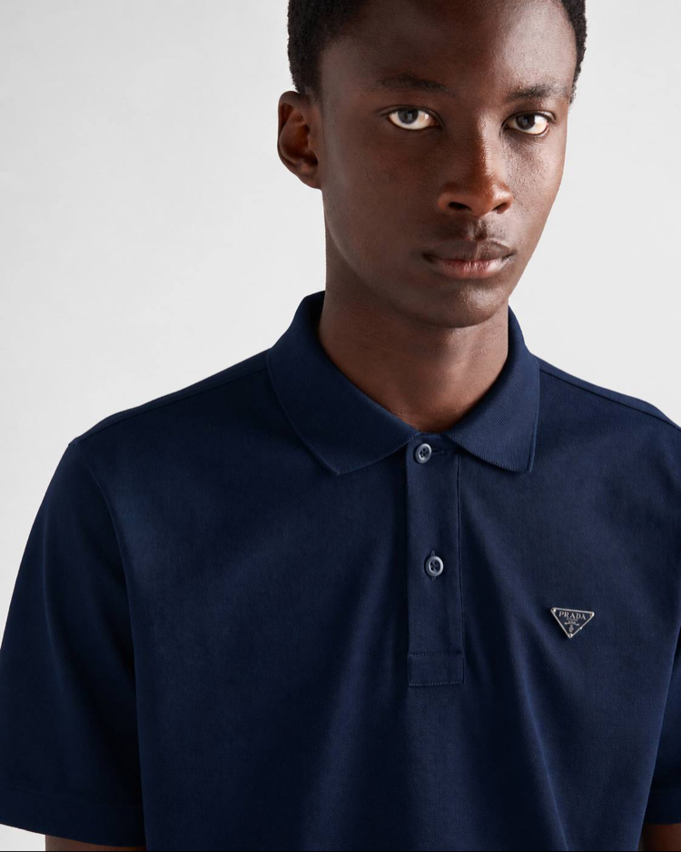 Prada Erkek Regular Fit Lacivert Polo Yaka Tişört