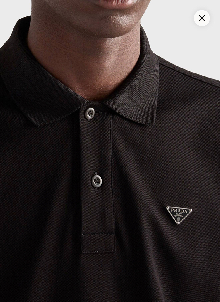 Prada Erkek Regular Fit Siyah Polo Yaka Tişört