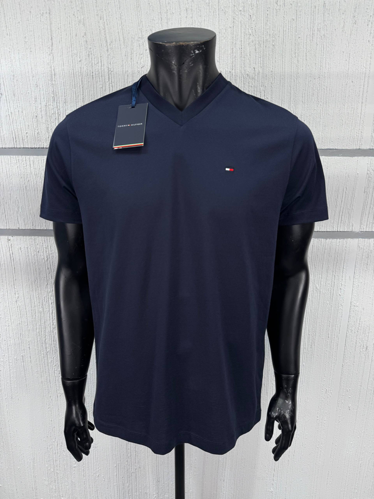 Tommy Erkek Regular Fit V Yaka Lacivert Tişört