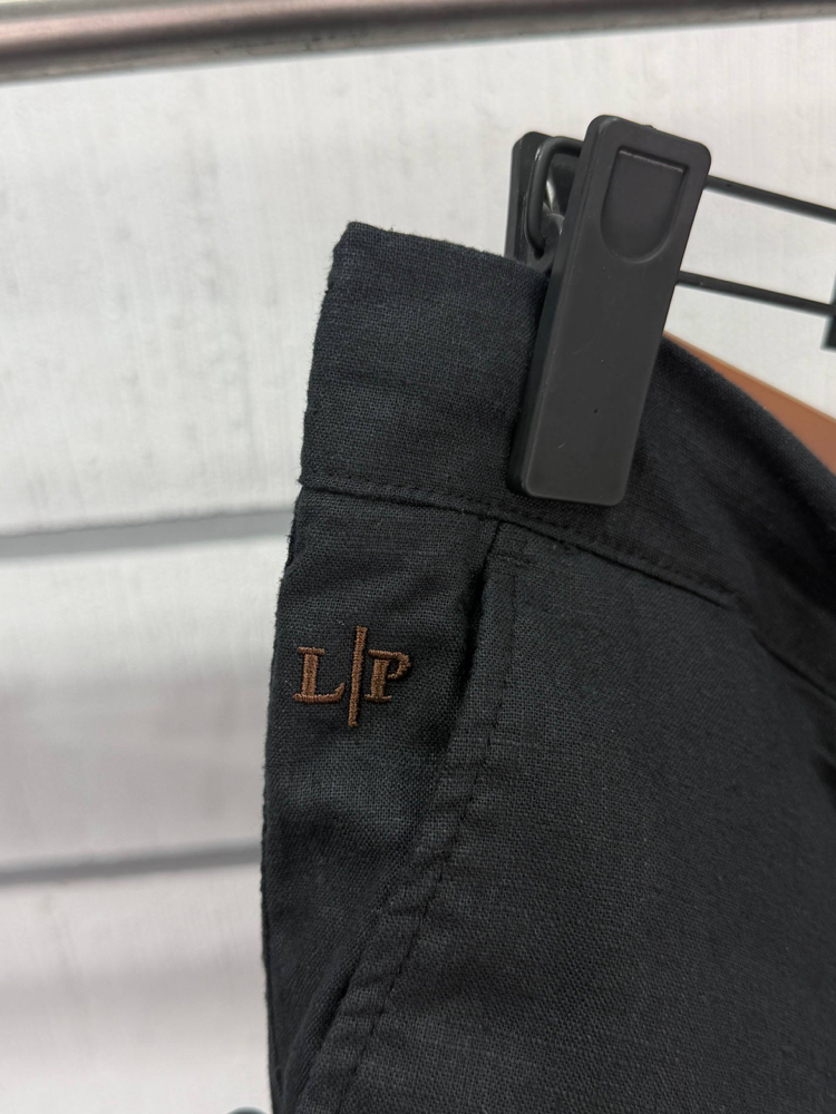 Loro Piana Erkek Regular Fit Siyah Keten Şort