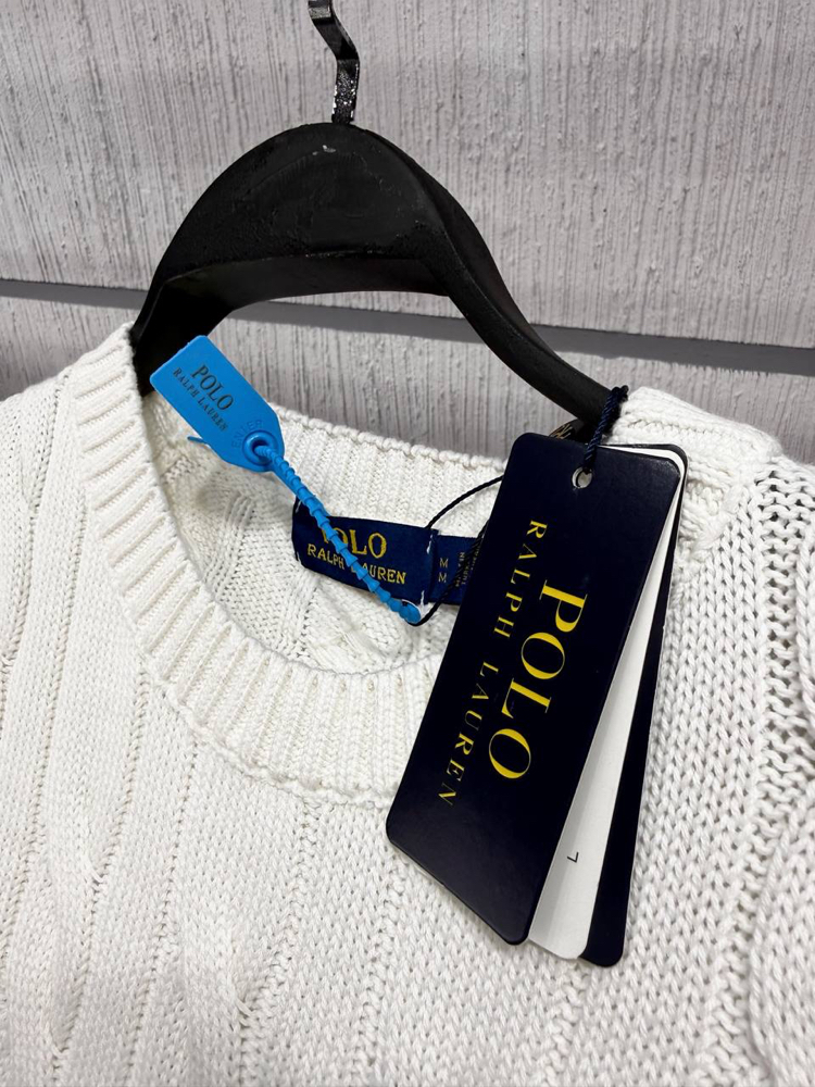 Polo Ralph Lauren Erkek Regular Fit Beyaz Yün Süveter