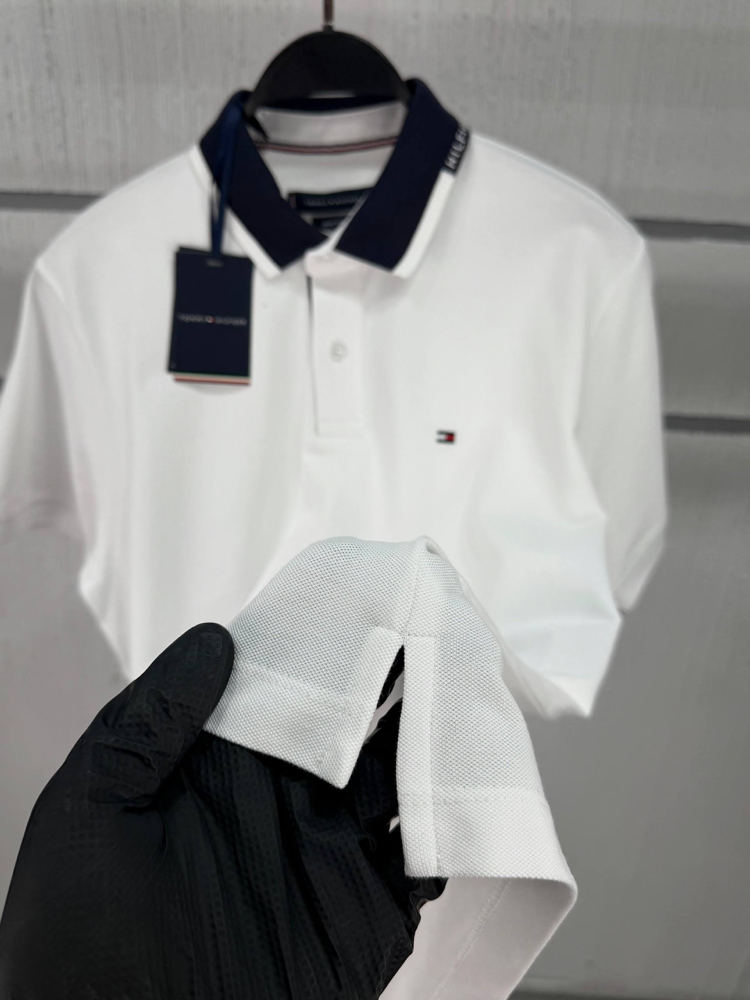 Tommy Hilfiger Erkek Regular Fit Beyaz Polo Yaka Tişört