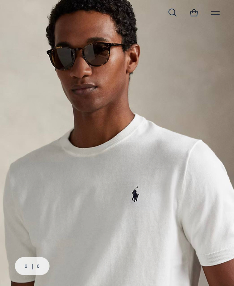 Polo Ralph Lauren Erkek Regular Fit Beyaz Triko Tişört