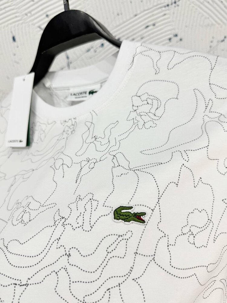 ⚡️ Lacoste Beyaz Desenli T-Shirt