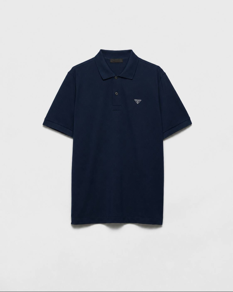 Prada Erkek Regular Fit Lacivert Polo Yaka Tişört