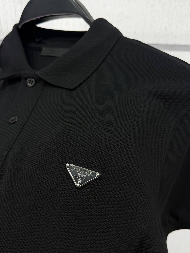Prada Erkek Regular Fit Siyah Polo Yaka Tişört