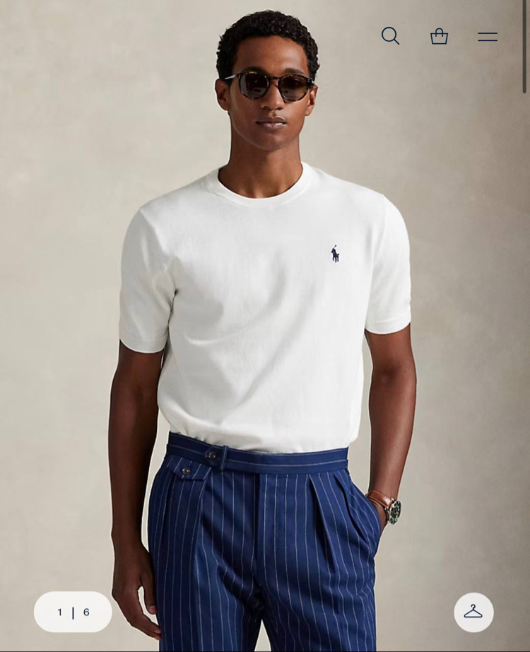 Polo Ralph Lauren Erkek Regular Fit Beyaz Triko Tişört