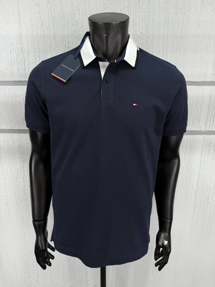 Tommy Hilfiger Erkek Regular Fit Lacivert Polo Yaka Tişört