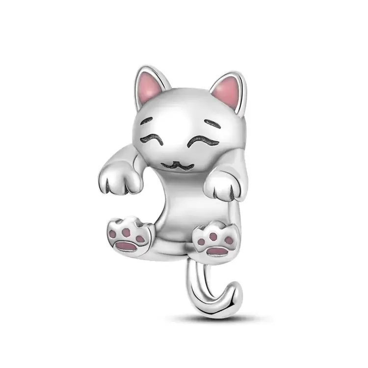 925 Ayar Gümüş Sevimli Kedi Charm