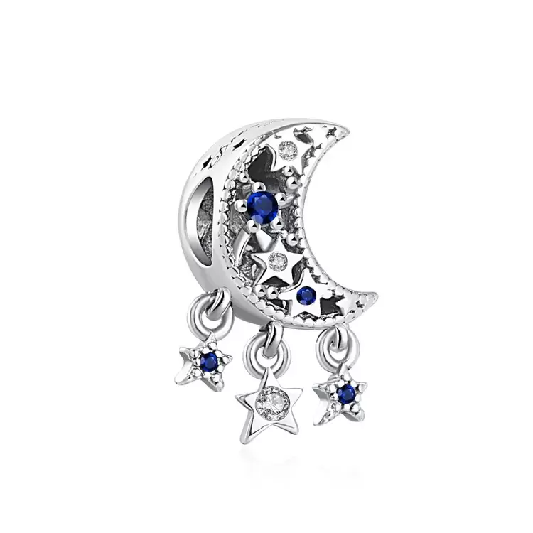 925 Ayar Gümüş Yıldız ve Yeni Ay Charm