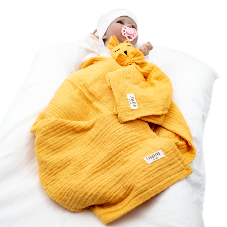 From Pera Sarı Renk %100 Pamuk 5’li Müslin Bebek Hediye Seti – Oeko-Tex® Sertifikalı