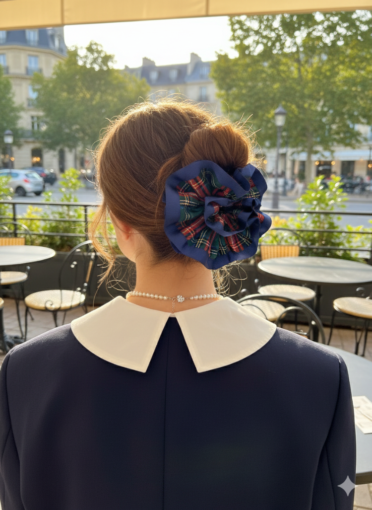 From Pera Sapphire Tartan 4 Katmanlı Premium Saç Tokası