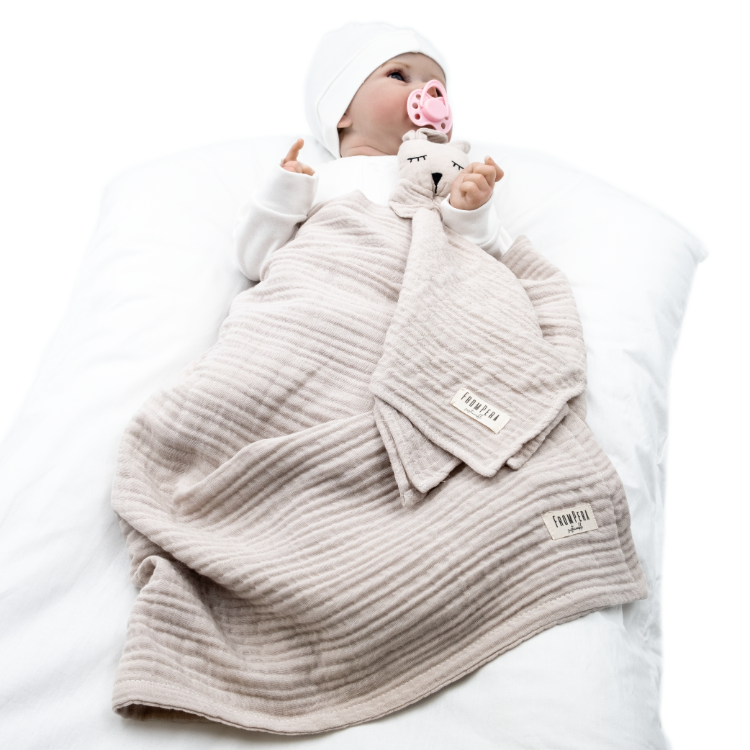 From Pera Naturel Renk %100 Pamuk 5’li Müslin Bebek Hediye Seti – Oeko-Tex® Sertifikalı