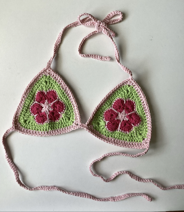 çiçek bikini üstü