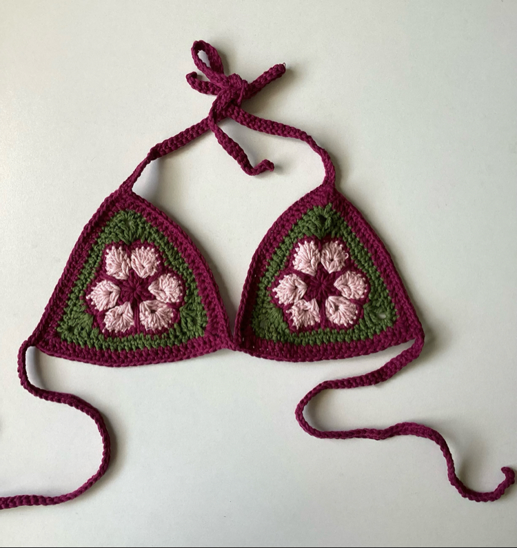 çiçek bikini üstü