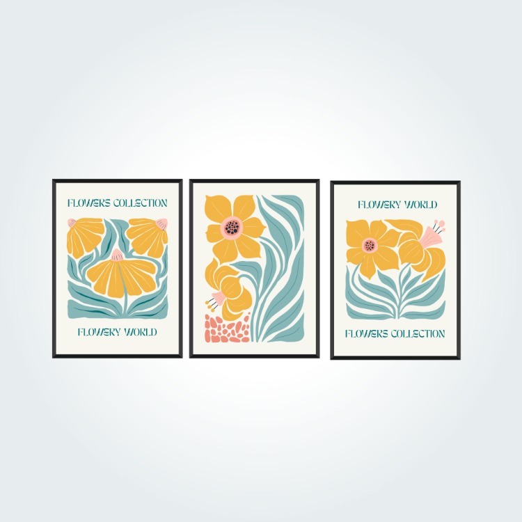 Çiçek Koleksiyonu– Çerçeveli Poster Seti