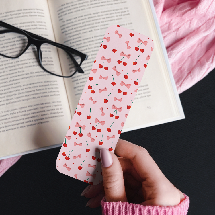 Kiraz Desenli Kitap Ayracı