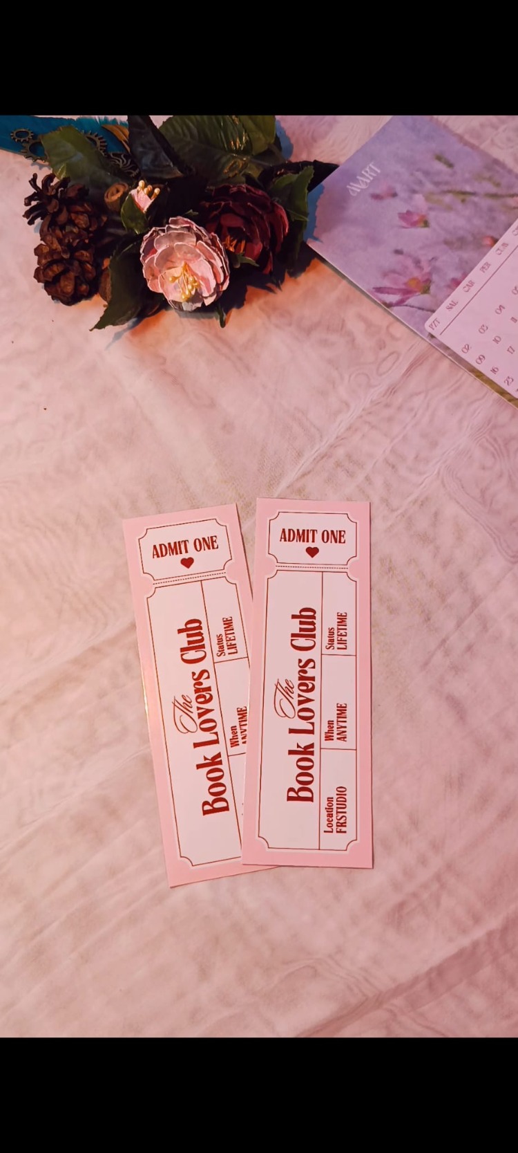 Bilet Tasarımlı Kitap Ayracı