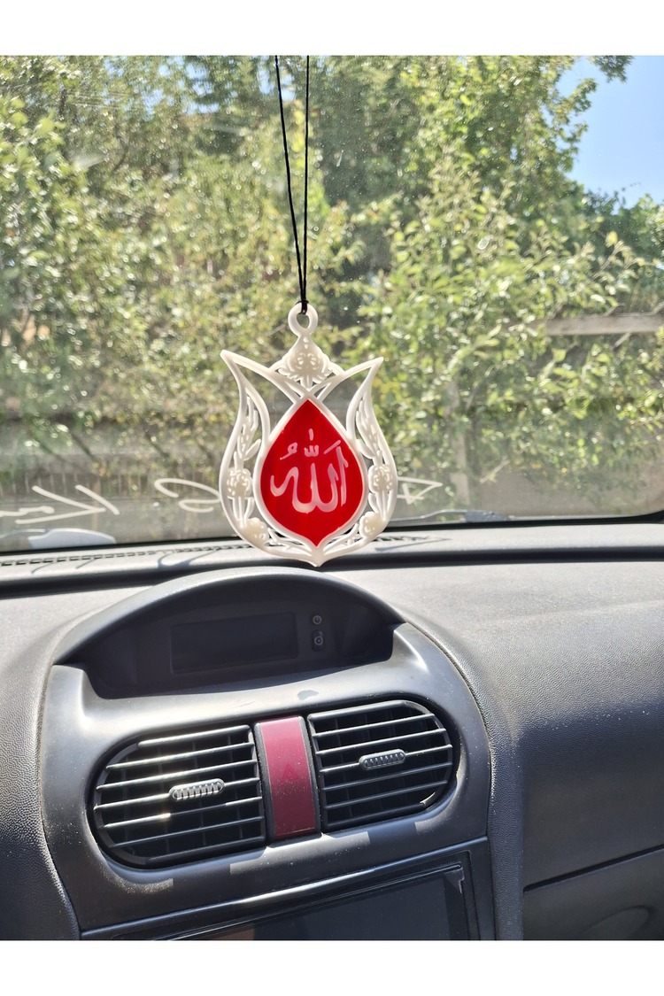 Lale İçinde Allah Yazılı Araç Ayna Süsü - 68681000012